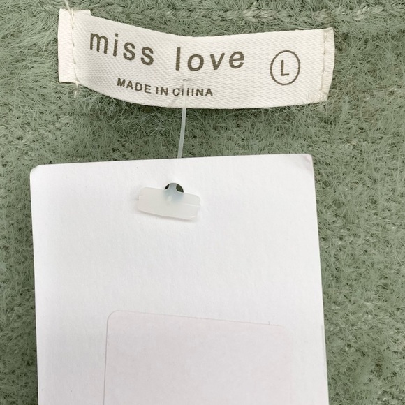Miss Love In A Wonderland Fuzzy Soft Sweater Vest in Sage New Size Large - Picture 4 of 6